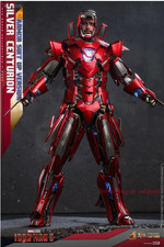 Hot Toys Iron Man Diecast Silver Centurion (Armor Suit Up Version) MMS618D43 picture