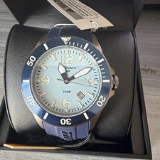 TORGOEN T43 ICE BLUE ION PLATED SAPPHIRE DIVER picture