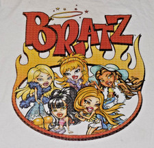 Vintage Y2K Womens Dirty White Bratz T-Shirt Size L MFG Freeze Large Graphic picture