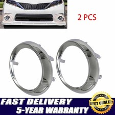 Pair For 2011-2017 Toyota Sienna SE Chrome Trim Rings Fog Light Lamp Bezel Cover picture