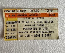 Bob Dylan Willie Nelson Vintage June 4 2005 Concert Ticket Stub Savannah GA picture
