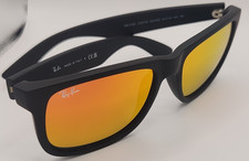 Ray-Ban Justin Black Matte Rubber Frame Orange Mirrored Lenses 54/16 mm picture