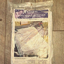 Vintage Paragon 01171 American Sampler Stamped Cross Stitch Double Quilt Top New picture