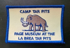 Rare - LA BREA TAR PITS Fossils Extinct Embroidered Patch Iron-on Mammoth picture