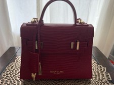 Teddy Blake Ava Handbag Grained Calf Leather Dark Red NWT picture