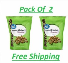 Great Value Roasted & Salted Pistachios 16oz Bag – 2 Pack Resealable Fresh Snack picture