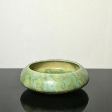 Brush Art Pottery Green Flambe Low Bowl picture