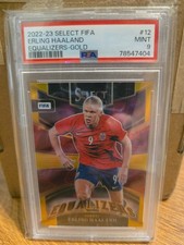 2022-23 Panini Select FIFA Erling Haaland Equalizers #12 GOLD 10/10 PSA 9 Pop 3 picture