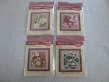 4 Sealed RIOLIS FLORAL 4 SEASONS Cross Stitch KITS--Finished 7-3/4