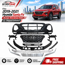 For 2019-2021 Hyundai Santa Fe 12PCS Complete Front Bumper Grills Skid Plate Kit picture