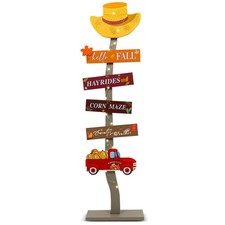 LETUBUYU Lighted Wood Hello Fall Porch Sign,Fall Welcome Porch Decor,Autumn picture
