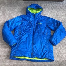 Patagonia Das Parka Hoody Puffer Jacket Coat Mens M Blue Insulated Nylon READ picture