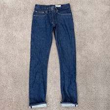Gustin Jeans Mens 32x32 Blue Selvedge Denim Skinny #259 American Fourteener USA picture