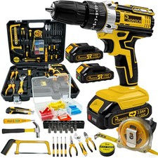 Power Drill Cordless Tool 20V 2 Speed with 2Batteries & Charger for Home Repair picture