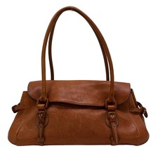 genten Brown Leather Shoulder Bag picture