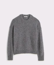 Madewell CloudSoft Drop-Shoulder Crewneck Sweater in Grey Sz S picture