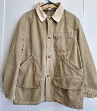 Vintage LL Bean Chore Coat Men's Size L Barn Coat Olive Size Large USA  picture
