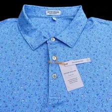 Peter Millar Crown Sport Summer Comfort Cocktail Beach Novelty Polo Shirt Large picture