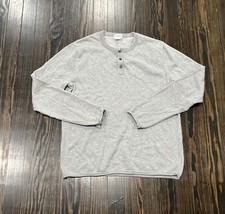 Club Monaco Italian Yarn Henley Shirt Men’s Small Gray  picture