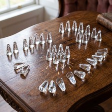 35 pcs, Large Clear Drop Hanging Crystal Suncatcher Prisms Chandelier Lamp Parts picture