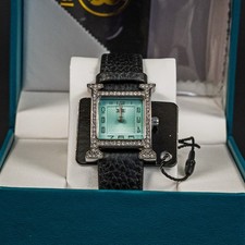 BIBI Luxury Watch Tiffany Blue Face H Rhinestone Genuine Leather Band picture