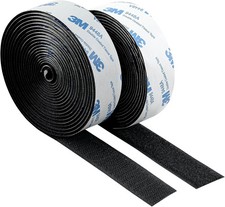 30Ft X 1 Inch Hook and Loop Tape Strips with Adhesive, Heavy Duty Sticky Back picture