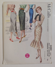 McCall's 3482 Mermaid Skirt Cummerbund Sewing Pattern Ladies 26