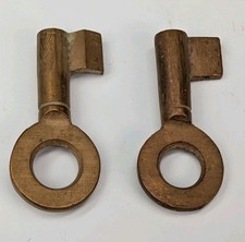 2 Vintage brass hollow barrel key blank Read picture