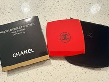 CHANEL Miroir Double Facettes Dual Sided Magnifying Red Compact w/ Pouch & Box picture