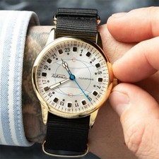 Watch 24h Automatic Polar Wrist Men's Russian Soviet USSR Strap Raketa Golden picture