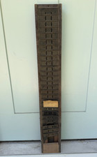 Antique Factory Wood Timecard Holder Hanging Industrial Metal Slots Original picture