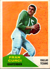 +1960 Fleer #11 Fran Curci Dallas Texans Vintage Football + Slip-It picture