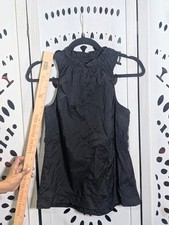 Athleta Levitate Tank Top Black Mock Neck Cinch Bungee Activewear Women's Size X picture