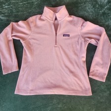 Patagonia Women's Pink Fleece Quarter Zip Pullover Outdoor Gorpcore Size Medium picture