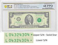 2017A Star $2 Two Dollar PCGS Graded Gem 68PPQ SOLID/FILLED STAR Error Note RARE picture