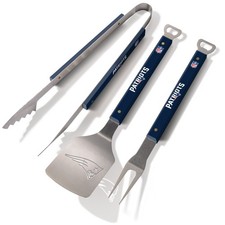 YouTheFan NFL New England Patriots 3-Piece BBQ Set, Stainless Steel Tools picture