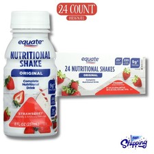 Equate Original Meal Replacement Nutritional Shakes, Strawberry, 8 Oz, 24 Count picture