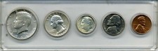 1964 D BIRTH YEAR 5 COIN SET - 90% SILVER COINS (3) Included Uncirculated picture