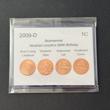 2009 D Denver Lincoln Bicentennial Penny Set 4 Coin Set All 4 designs BU Coins picture