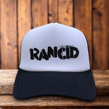 Rancid Mens Trucker Hat Black Snapback 90s Punk Rock Ska Baseball Cap picture