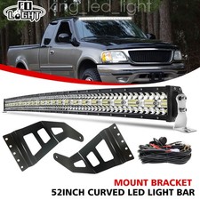 Fit 97-03 Ford F-150/F150 50'' Curved LED Light Bar Windshield + Mount Bracket picture