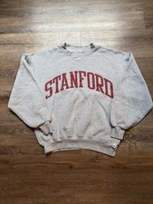 Vintage Stanford Russell Athletic USA Made Sweatshirt Gray Mens Large 90s picture