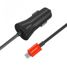 Genuine OEM Verizon 30W Fast Charge USB-C Type C Coiled Car Charger LED Android picture