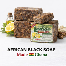 Pure Raw AFRICAN BLACK SOAP Organic GHANA Handmade Premium Quality CHOOSE SIZE picture