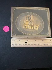 Vintage 1976 Raintree Hyster Forklift Belt Buckle 24K Gold Overlay USA B008 picture