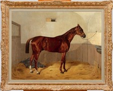 Hand Painted Oil Painting Old Master-Art Antique style Animal Jujube red horse picture