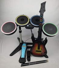 Xbox 360 Guitar Hero Wireless Drum Set + Sunburst Les Paul Guitar Bundle picture