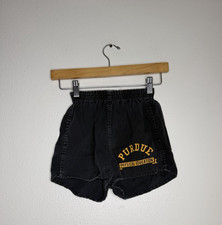 Vintage 50s 60s Champion Purdue Running Man Gym Shorts Men Small Black picture
