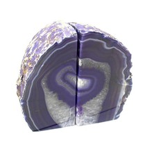 Purple Agate Geode Bookends Pair Polished Crystal Bookends  US picture