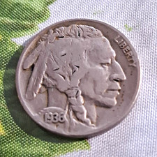 1936 Buffalo Nickel 5C Philadelphia Business Strike 75% Copper 25% Nickel picture